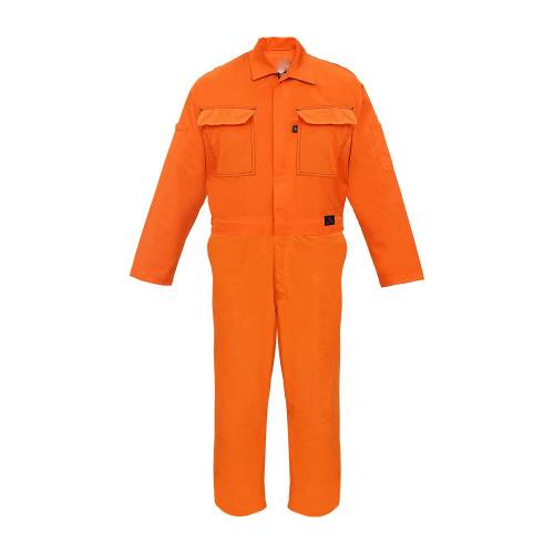 Orange Flame Resistant IFR Suit with Standard Collar and Heavy Duty Contrasting Stitch Work Manufacturers, Suppliers, Exporters in Delhi