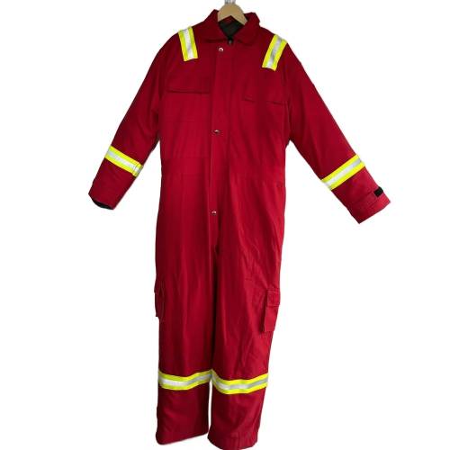Premium Bright Red Fire Retardant Safety Suit Full Front Snap Placket Manufacturers, Suppliers, Exporters in Delhi